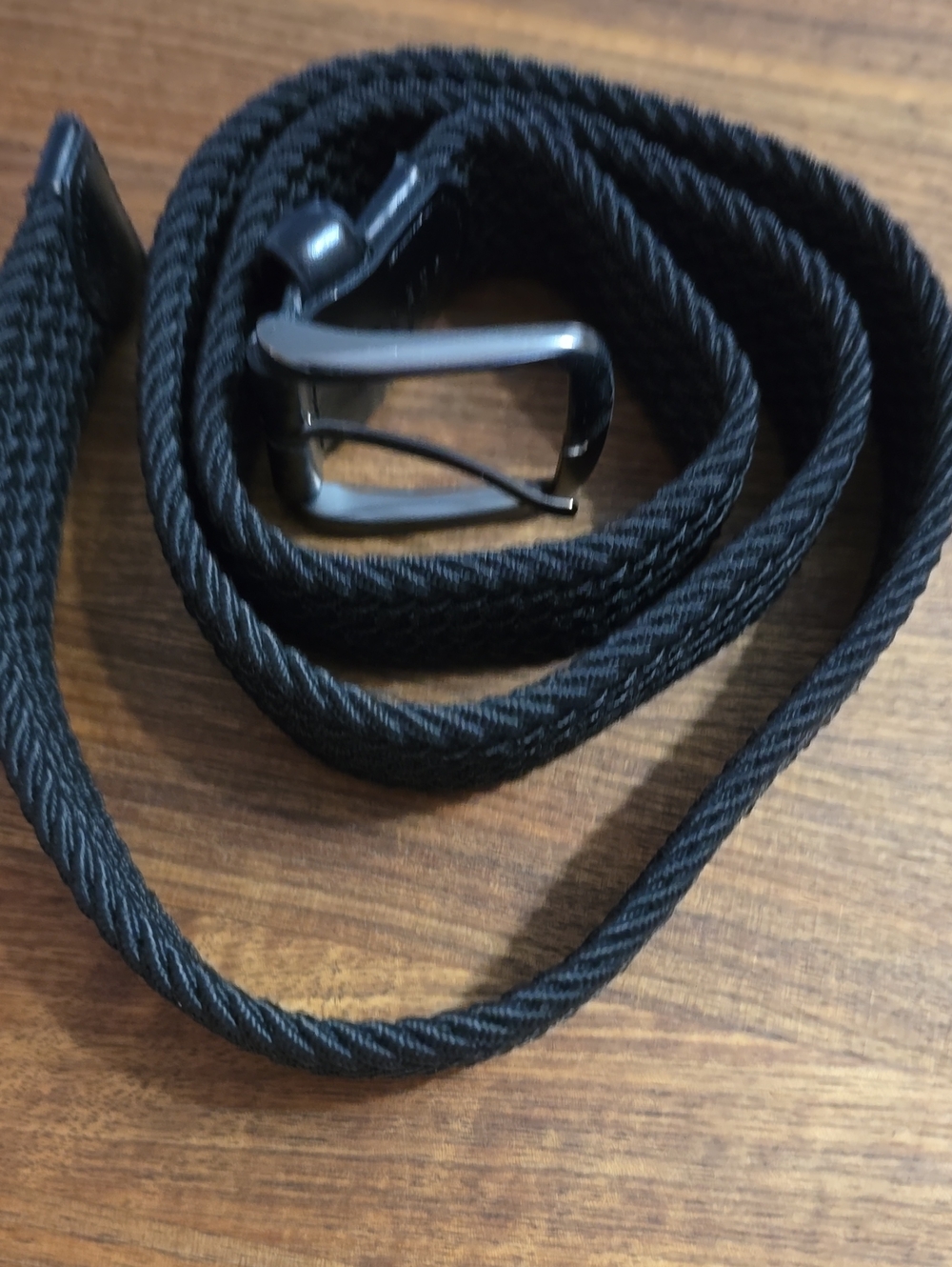 Original Penguin Black Woven Stretch Belt with Metal Buckle